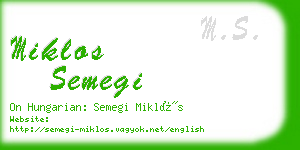 miklos semegi business card